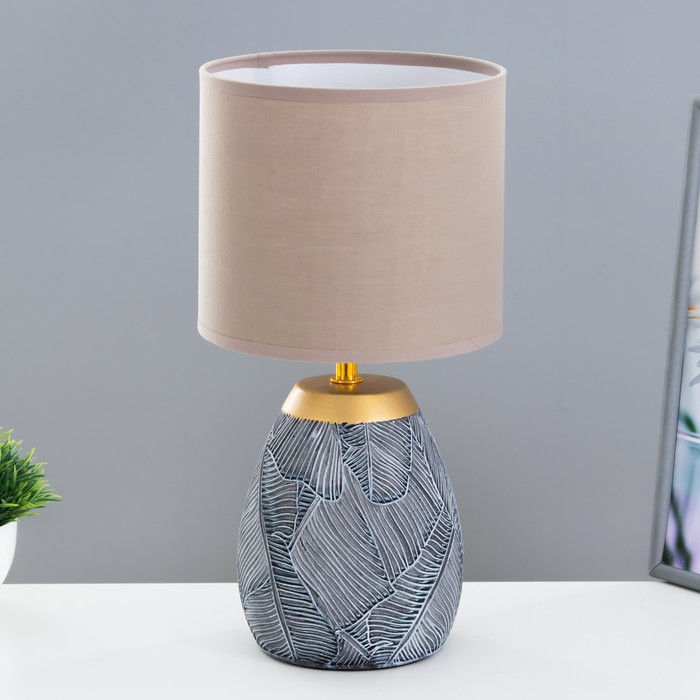 Лампа настольная RISALUX «Клэр», Е27, 40 Вт, серая, 18×18×35 см