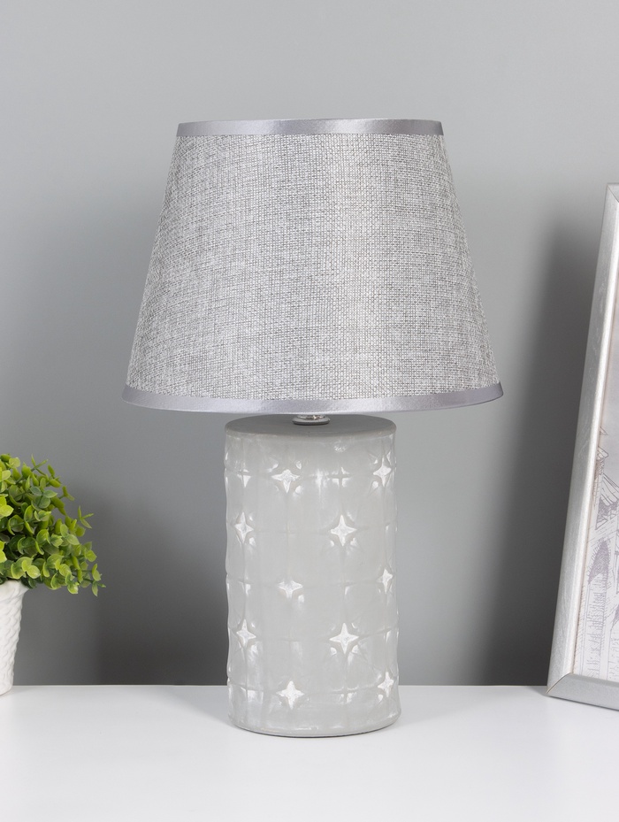 Настольная лампа RISALUX «Сандра», Е14, 40 Вт, 22.5×22.5×36 см, серый