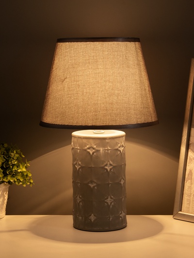 Настольная лампа RISALUX «Сандра», Е14, 40 Вт, 22.5×22.5×36 см, серый