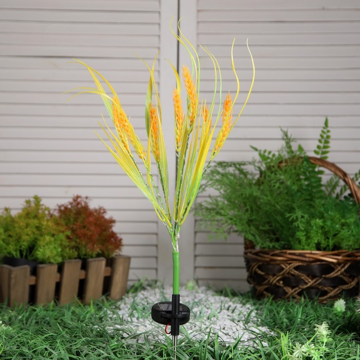 Садовый светильник на солнечной батарее «Пшеница», 75 см, 42 LED, свечение тёплое белое - фото 1898820663