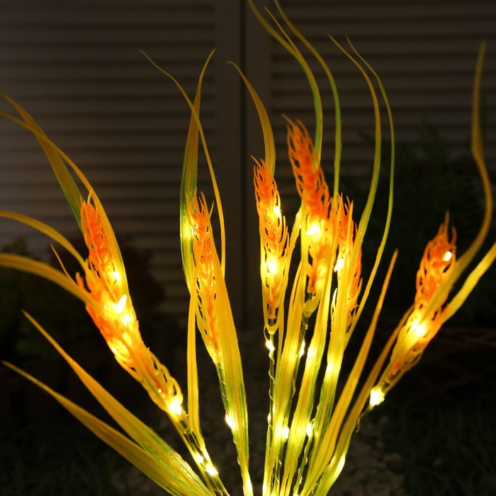 Садовый светильник на солнечной батарее «Пшеница», 75 см, 42 LED, свечение тёплое белое - фото 1898820664