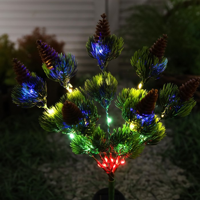 Садовый светильник на солнечной батарее «Можжевельник», 75 см, 28 LED, свечение мульти - фото 1898820676