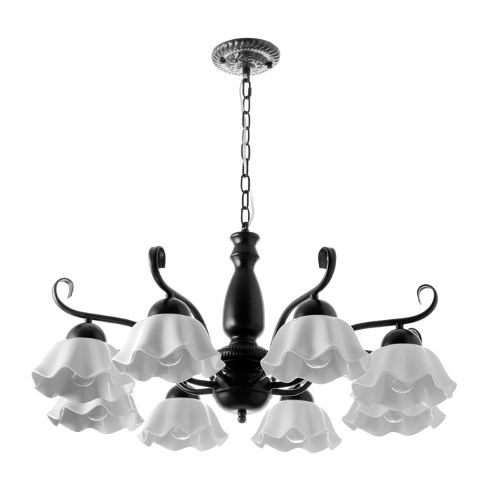 Люстра «Лукреция» 8хЕ27 40 Вт чёрно-белый 88×88×37-72 см BayerLux