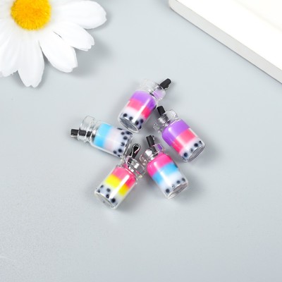 Декор для творчества стекло, пластик «Смузи в банке с петелькой», 1×1×2.3 см, МИКС