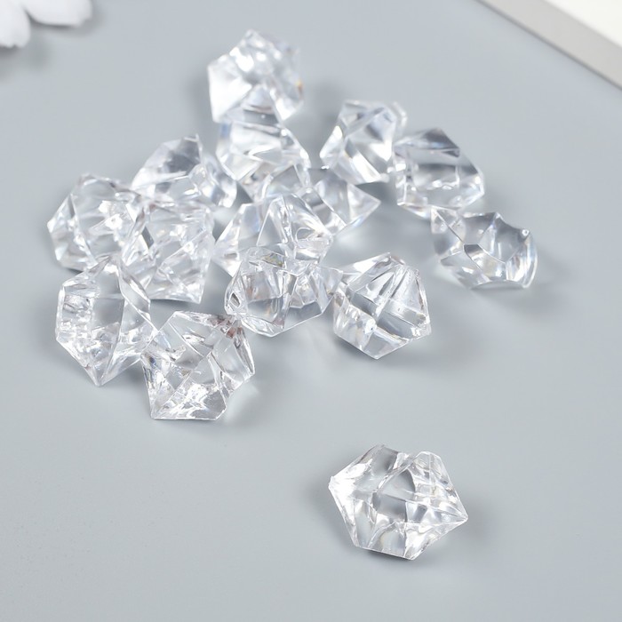 Декор для творчества пластик "Льдинки" набор 15 шт прозрачный 1,3х1,7х2,2 см - Фото 1