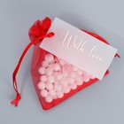 Мешочек подарочный органза бордовый «Бордо», с шильдиком, 10×12 см ±1.5 см - Фото 4