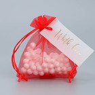 Мешочек подарочный органза красный «Сердце», с шильдиком, 10 х 12 см +/- 1.5 см - Фото 2