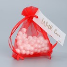 Мешочек подарочный органза красный «Сердце», с шильдиком, 10 х 12 см +/- 1.5 см - Фото 3