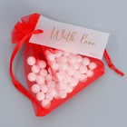 Мешочек подарочный органза красный «Сердце», с шильдиком, 10 х 12 см +/- 1.5 см - Фото 4