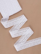 Кружево вязаное, 50 мм, 10±1 м, белое - Фото 2