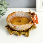 Подсвечник керамика на 1 свечу "Бабочки на цветке" d-8 см 14х14х8 см - фото 805200567