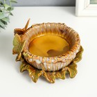 Подсвечник керамика на 1 свечу "Бабочки на цветке" d-8 см 14х14х8 см - фото 805200569