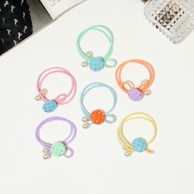 Резинка для волос «Грейс», шар люкс, 5 см, МИКС (комплект 6 шт)