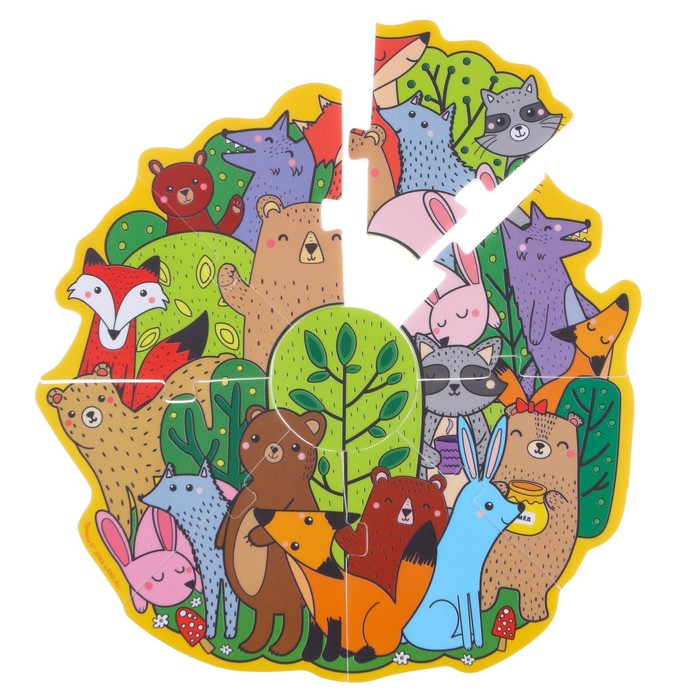 Пазл - игрушка для ванны (головоломка) «Лесные друзья», 9 деталей, EVA 59660