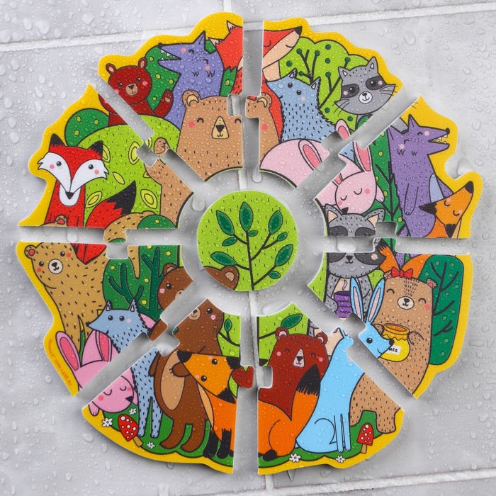 Пазл - игрушка для ванны (головоломка) «Лесные друзья», 9 деталей, EVA 59660