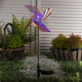 Садовый светильник на солнечной батарее «Ветерок», 66 см, 1 LED, свечение мульти (RGB)