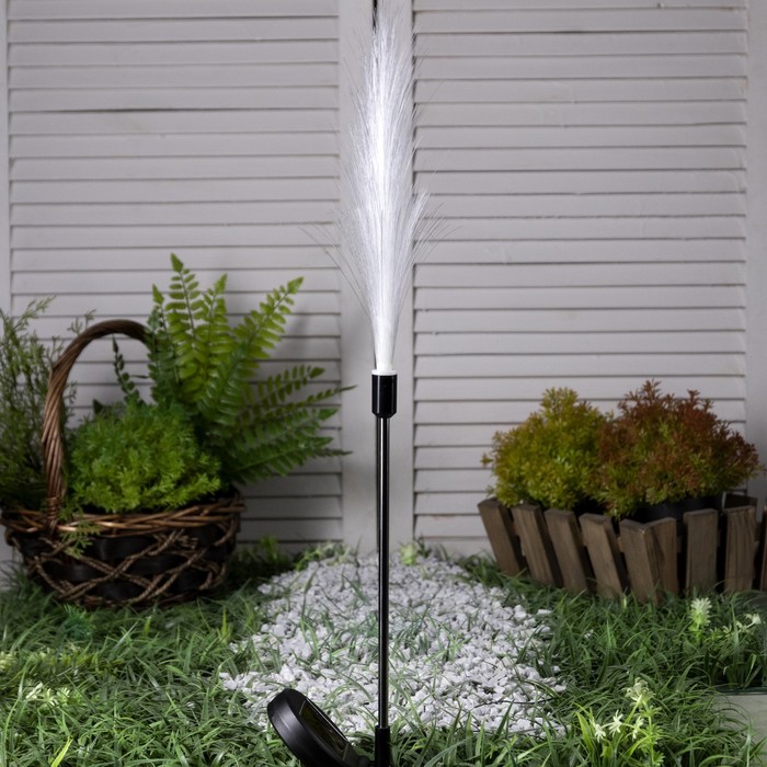 Садовый светильник на солнечной батарее «Колос», 85 см, 8 LED, свечение тёплое белое - фото 1900295809