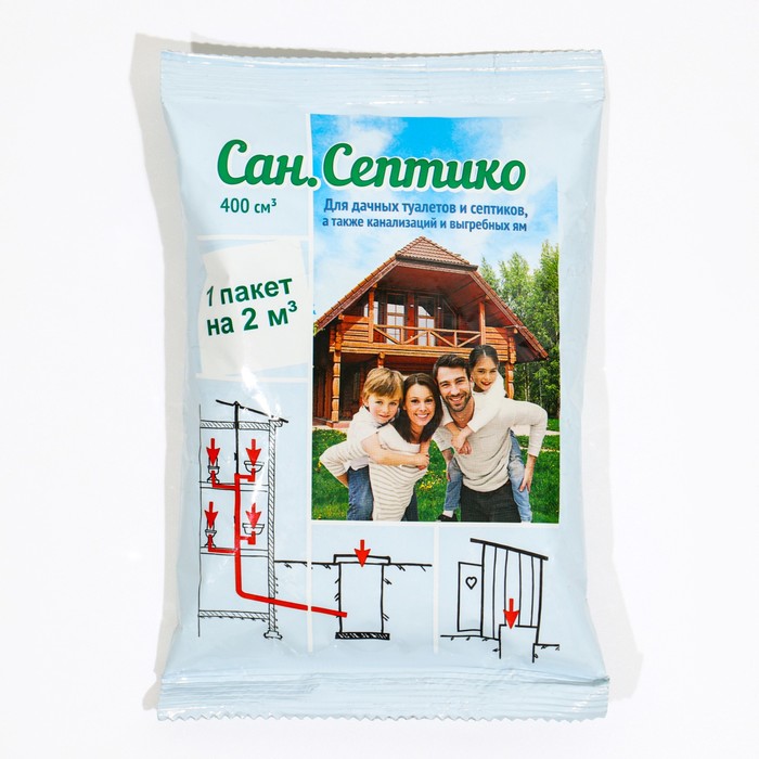Средство для дачных туалетов и септиков «Сан.Септико» на 2 куб.метра - Фото 1