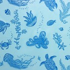 Штора для ванной «Подводный мир», 180×180 см, цвет синий - фото 7487425