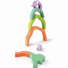 Развивающая игрушка 3 в 1 «На сафари со слонами» для малышей (пирамидка, пазл, игра-балансир) - Фото 4