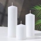 Набор свечей - цилиндров 3в1 (6х14 см, 6х19 см, 6х8,5 см), белый - фото 300708998