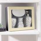 УЦЕНКА Набор аксессуаров для ванной комнаты «Тюльпан», 4 предмета (дозатор 450 мл, мыльница, 2 стакана), цвет белый - фото 14961720