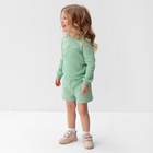 Костюм детский (свитшот, шорты) MINAKU, цвет зелёный, рост 80-86 см - Фото 2