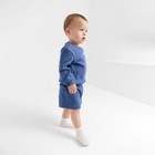 Костюм детский (свитшот, шорты) MINAKU, цвет синий, рост 80-86 см - Фото 4
