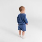 Костюм детский (свитшот, шорты) MINAKU, цвет синий, рост 80-86 см - Фото 5