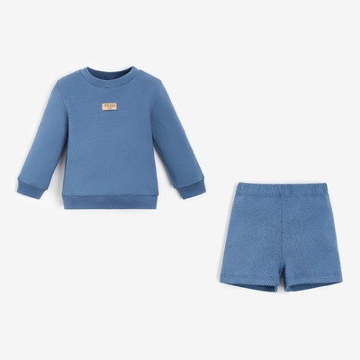 Костюм детский (свитшот, шорты) MINAKU, цвет синий, рост 80-86 см