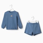 Костюм детский (свитшот, шорты) MINAKU, цвет синий, рост 86-92 см - фото 320684591