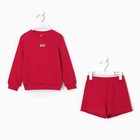 Костюм детский (свитшот, шорты) MINAKU, цвет фуксия, рост 80-86 см - фото 23302099
