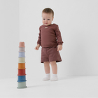 Костюм детский (свитшот, шорты) MINAKU, цвет коричневый, рост 80-86 см - Фото 2