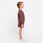 Костюм детский (свитшот, шорты) MINAKU, цвет коричневый, рост 104 см - Фото 3