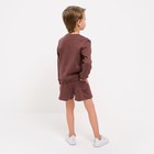 Костюм детский (свитшот, шорты) MINAKU, цвет коричневый, рост 104 см - Фото 4