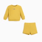 Костюм детский (свитшот, шорты) MINAKU, цвет жёлтый, рост 80-86 см - фото 3061841