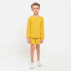 Костюм детский (свитшот, шорты) MINAKU, цвет жёлтый, рост 92-98 см