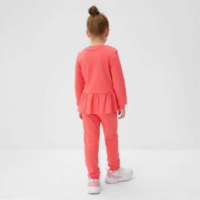 Костюм детский (джемпер, брюки) MINAKU, цвет коралловый, рост 104 см - фото 1907609004