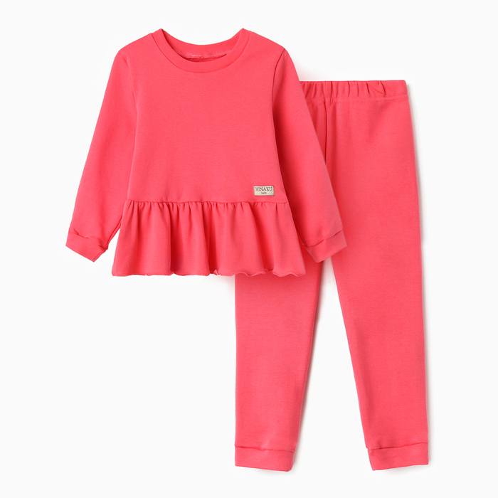 Костюм детский (джемпер, брюки) MINAKU, цвет коралловый, рост 104 см - фото 1907609006