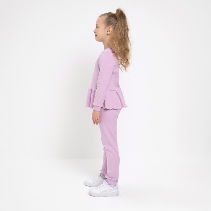 Костюм детский (джемпер, брюки) MINAKU, цвет сиреневый, рост 104 см - фото 1907609078