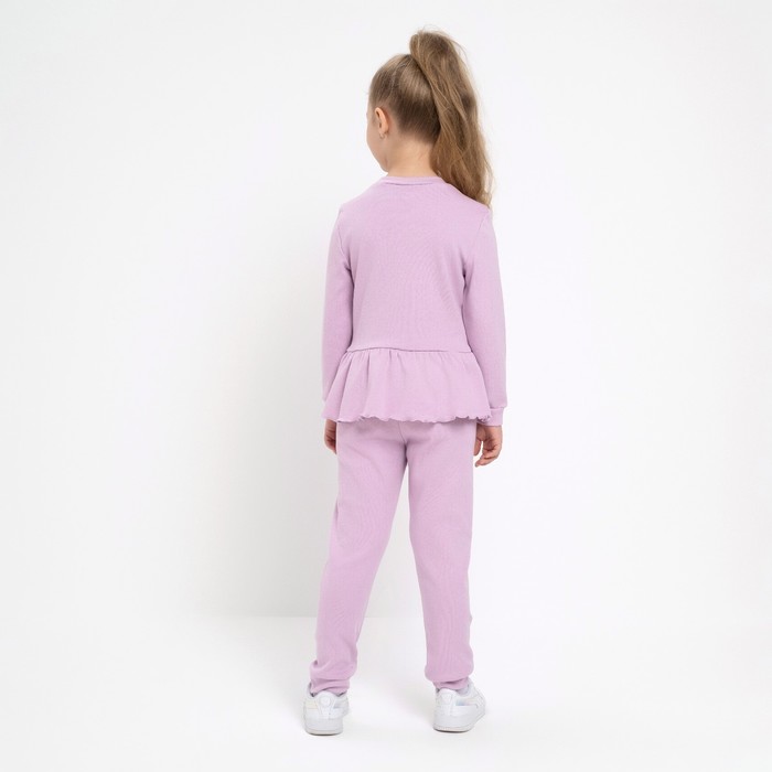 Костюм детский (джемпер, брюки) MINAKU, цвет сиреневый, рост 104 см - фото 1907609079