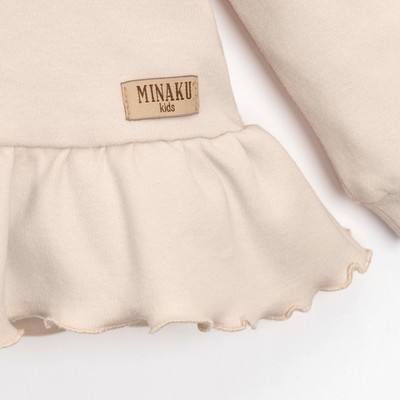 Костюм для девочки (джемпер и брюки) MINAKU: Basic Line, бежевый, рост 80-86 см