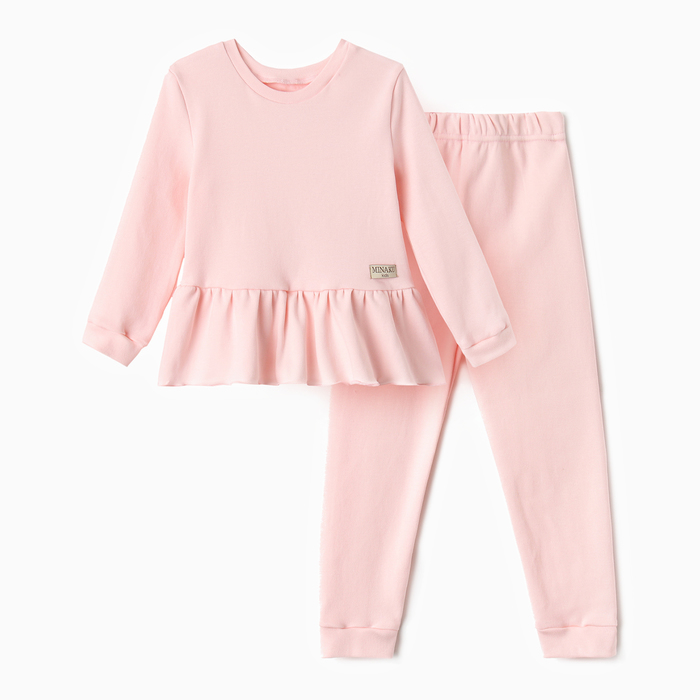 Костюм детский (джемпер, брюки) MINAKU, цвет розовый, рост 86-92 см - фото 1926584290