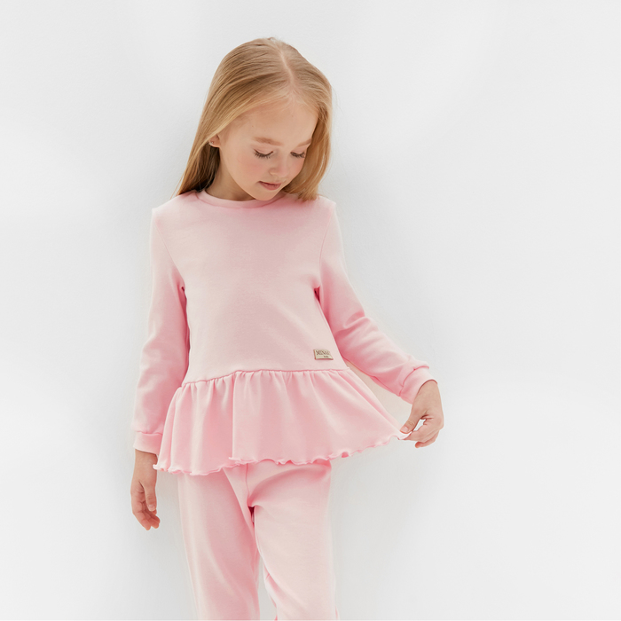 Костюм детский (джемпер, брюки) MINAKU, цвет розовый, рост 104 см - фото 1907609233