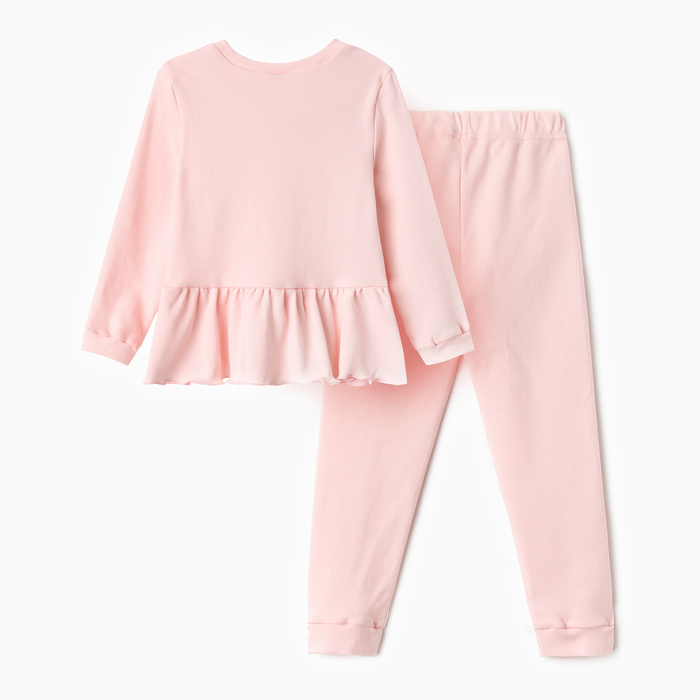 Костюм детский (джемпер, брюки) MINAKU, цвет розовый, рост 104 см - фото 1907609242