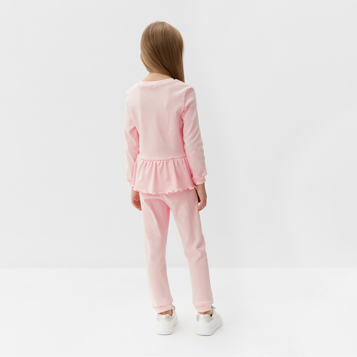 Костюм детский (джемпер, брюки) MINAKU, цвет розовый, рост 104 см - фото 1907609236