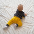 Костюм детский (свитшот, брюки) MINAKU, цвет графитовый/жёлтый, рост 62-68 см - Фото 4