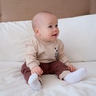 Костюм детский (свитшот, брюки) MINAKU, цвет бежевый/коричневый, рост 62-68 см - Фото 2