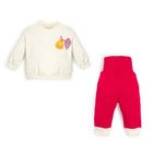 Костюм детский (свитшот, брюки) MINAKU, цвет экрю/фуксия, рост 86-92 см - Фото 1