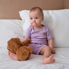 Костюм для девочки (боди, шорты) MINAKU, рост 62-68 см, сиреневый - Фото 1